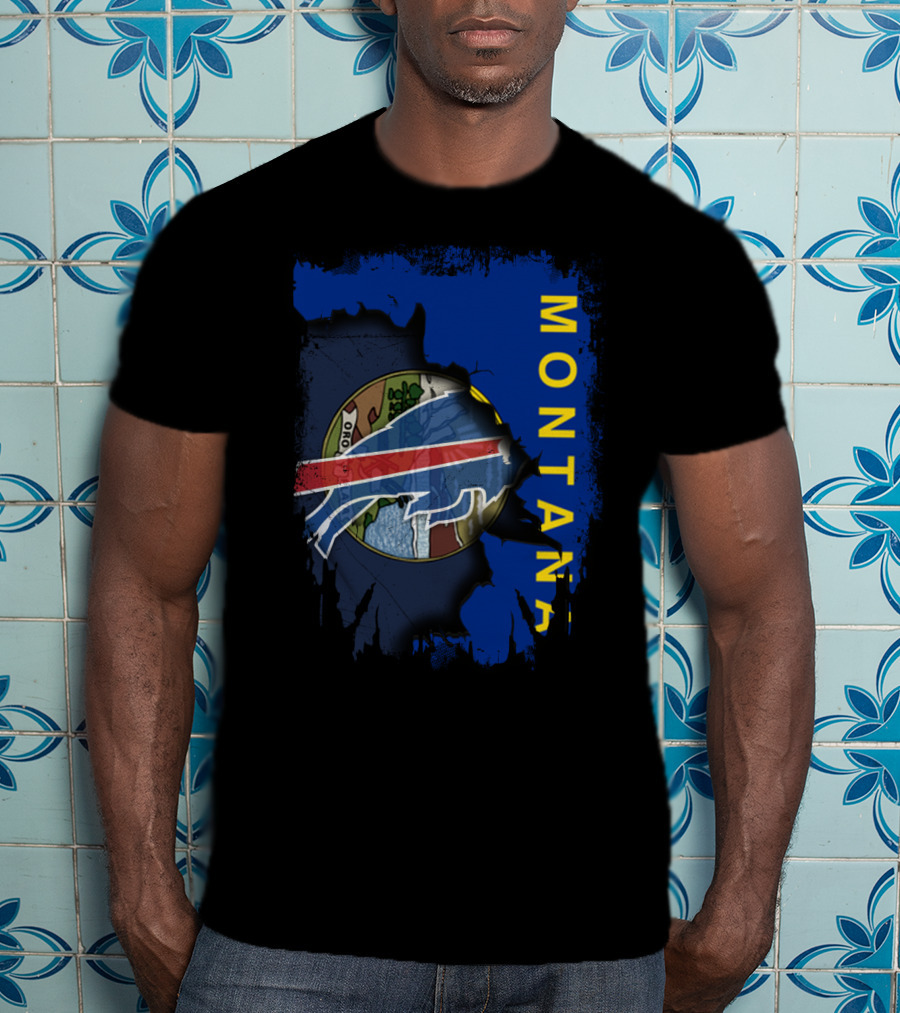Montana State Buffalo Bills Logo Fusion T-Shirt