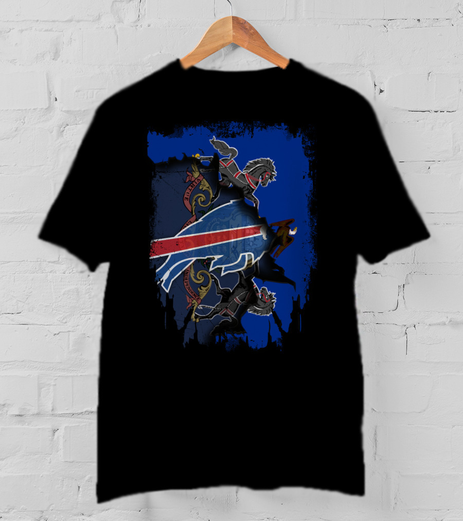 Pennsylvania And Buffalo Bills United With State Coat Of Arms Elements T-Shirt