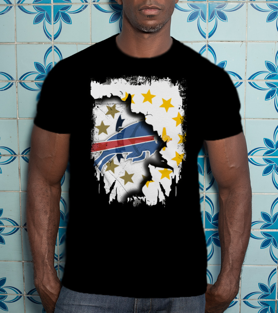 Rhode Island United With Buffalo Bills Burst T-Shirt