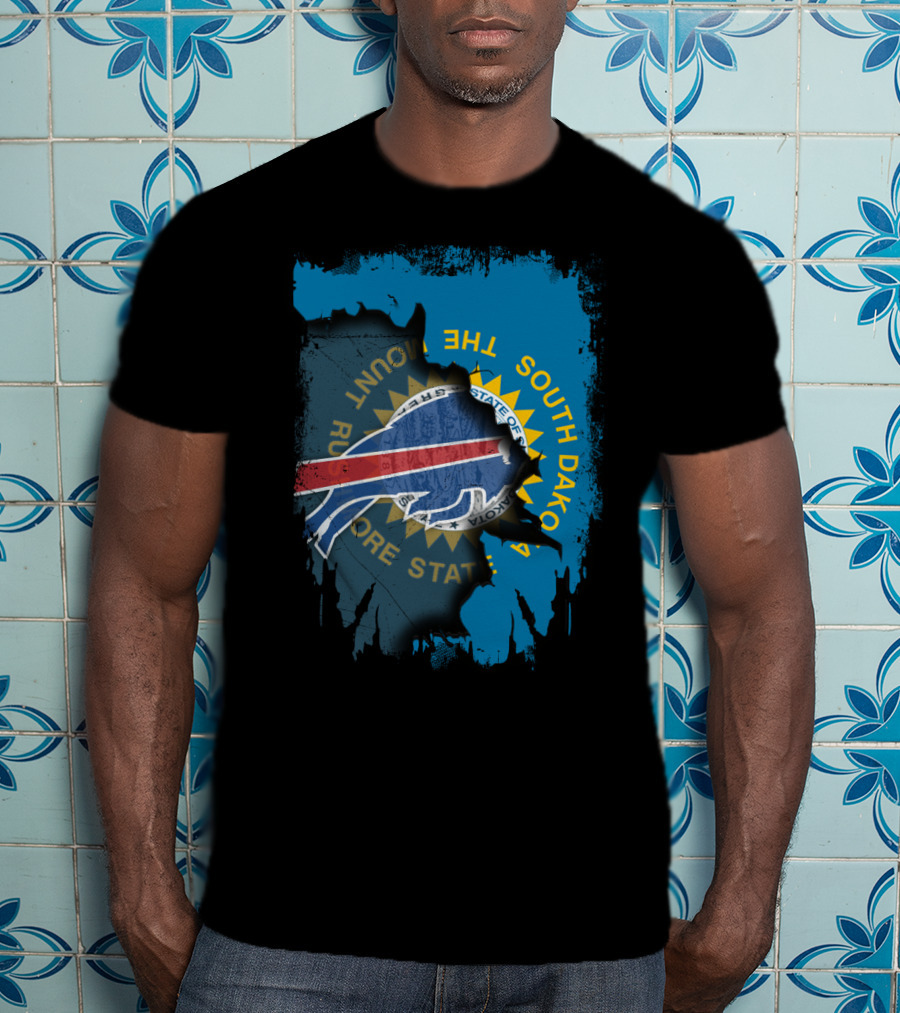 Buffalo Bills South Dakota Flag Fusion T-Shirt