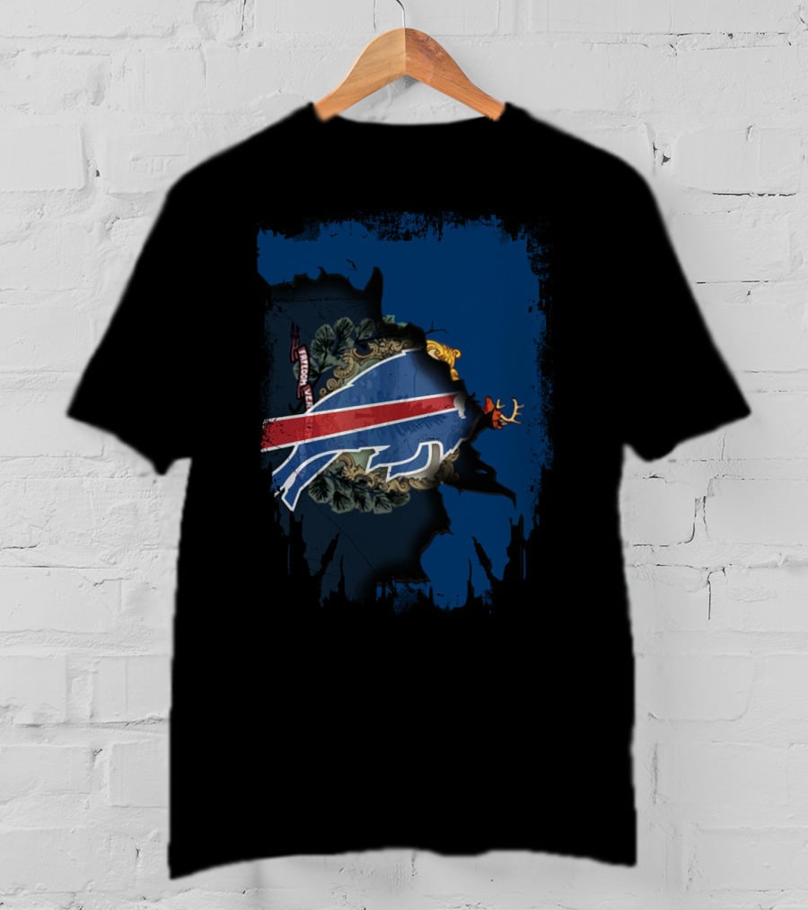 Together Vermont Buffalo Bills State Pride Logo Fusion T-Shirt