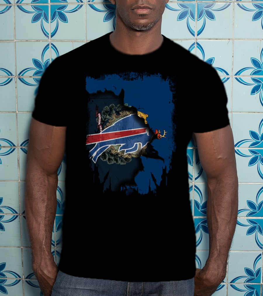 Together Vermont Buffalo Bills State Pride Logo Fusion T-Shirt