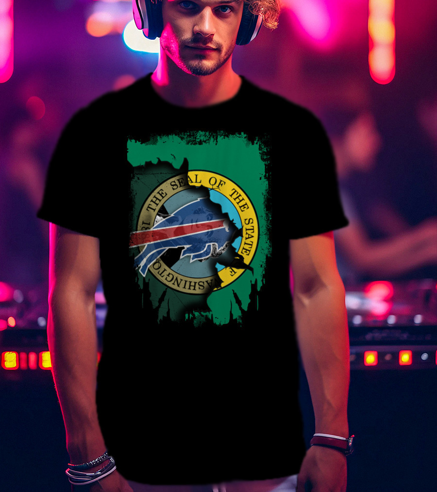 Together The Seal Of The State Of Washington With Buffalo Bills T-Shirt