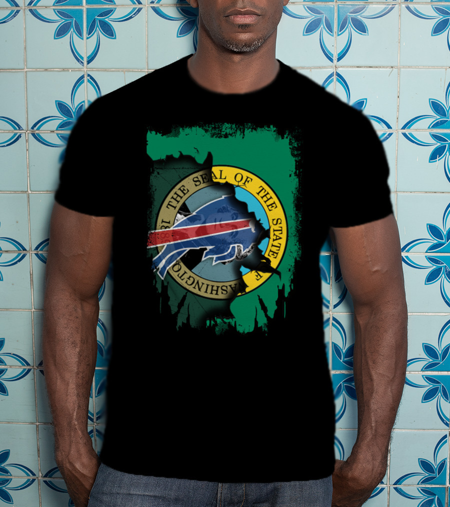 Together The Seal Of The State Of Washington With Buffalo Bills T-Shirt