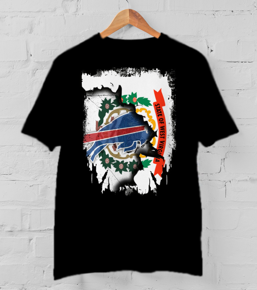 State Of West Virginia Buffalo Symbol With Bills Collaboration T-Shirt