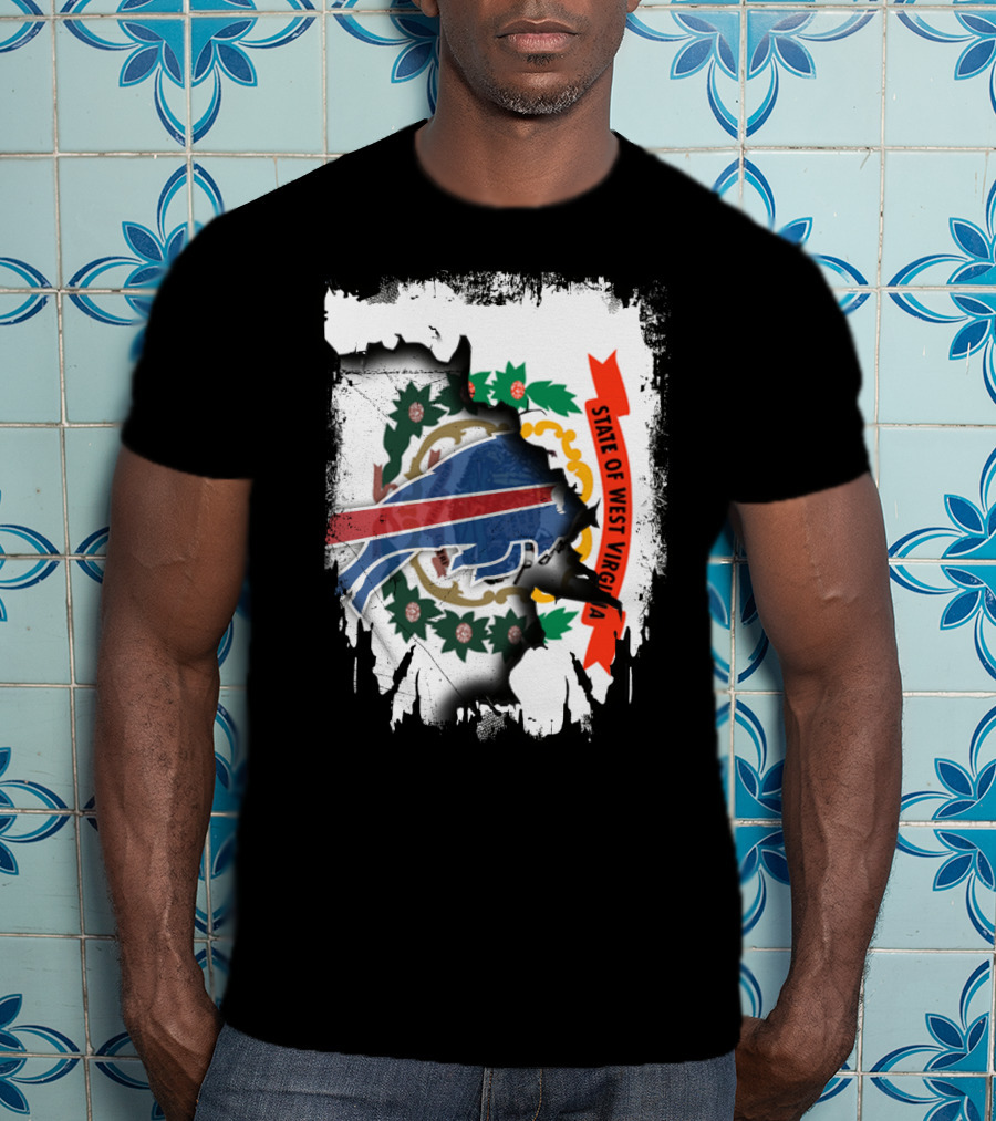 State Of West Virginia Buffalo Symbol With Bills Collaboration T-Shirt