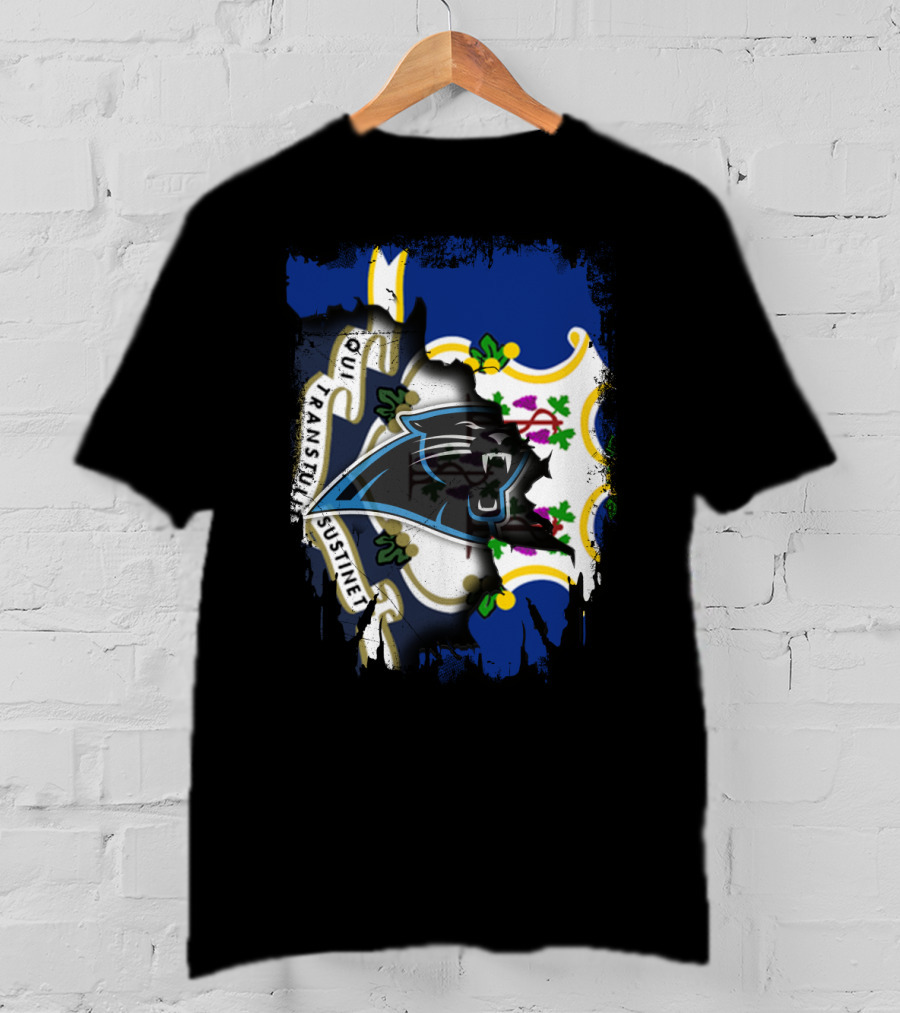 Connecticut Flag With Panthers Logo Integration T-Shirt