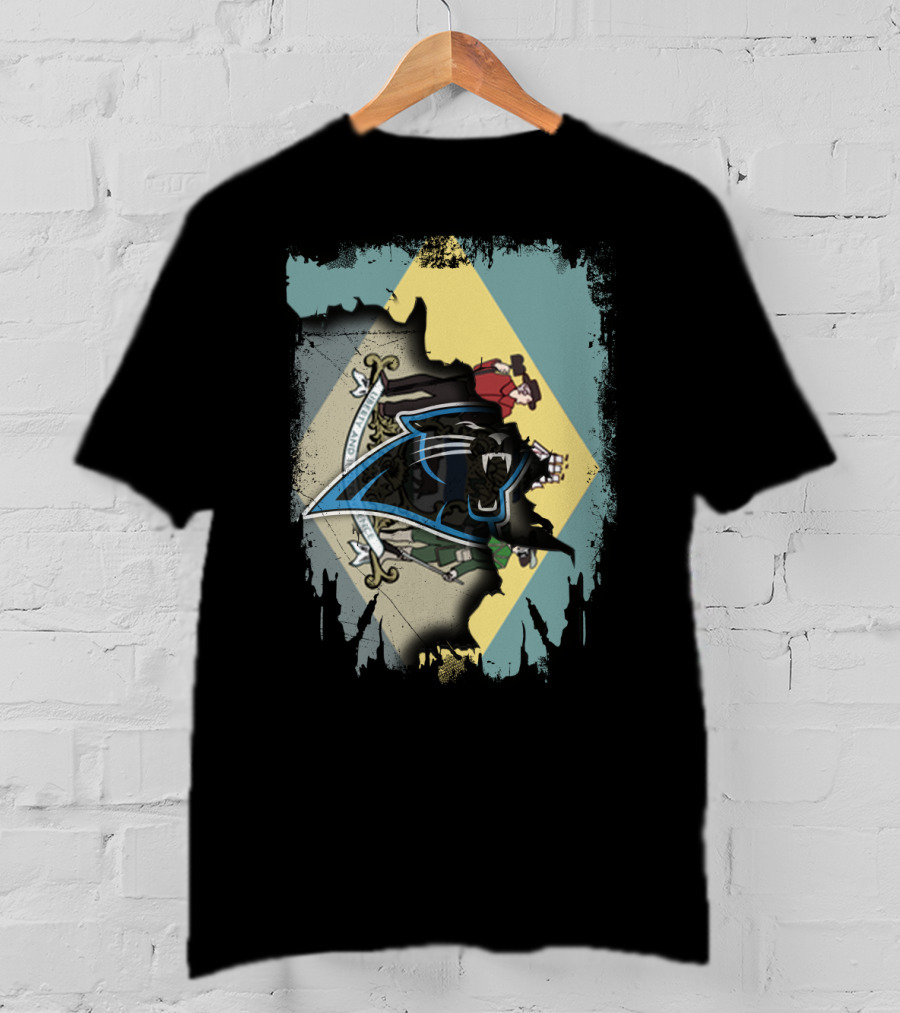 Delaware State Seal And Carolina Panthers Integration T-Shirt