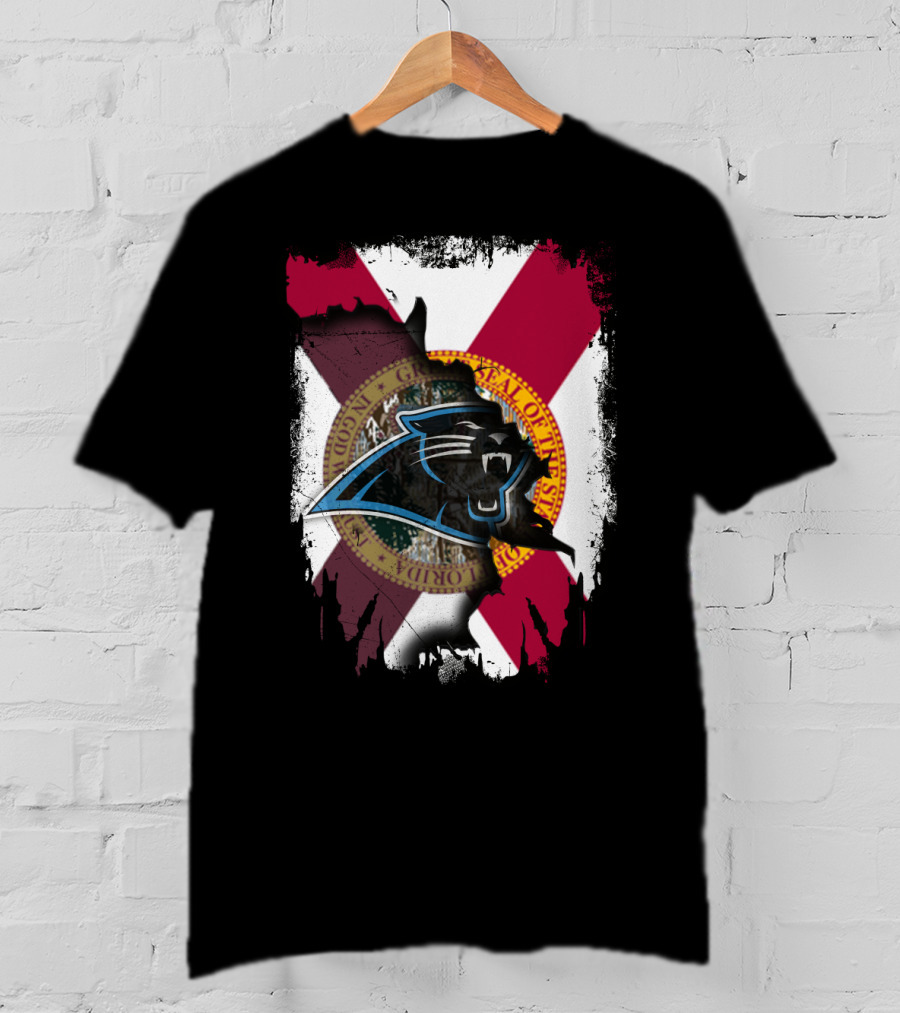 Florida Together With Carolina Panthers Logo And State T-Shirt