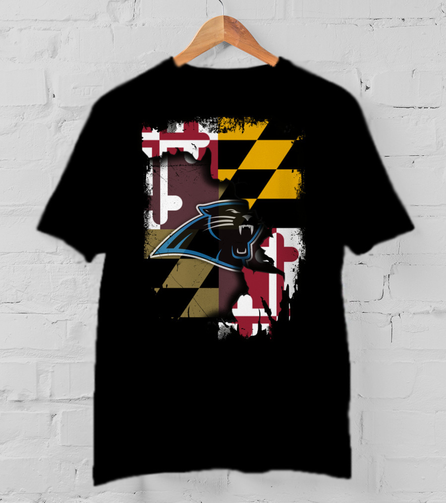 Together Maryland Panthers Roaring Over State Flag T-Shirt