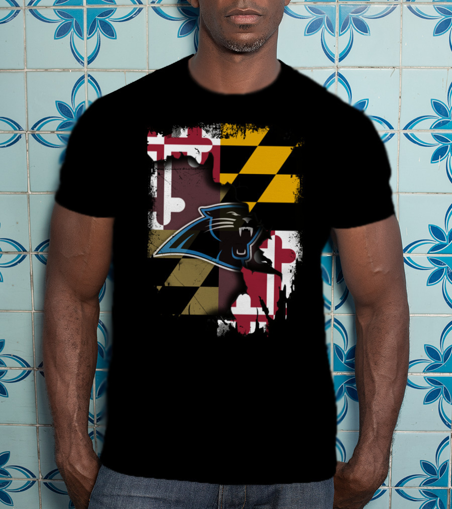 Together Maryland Panthers Roaring Over State Flag T-Shirt