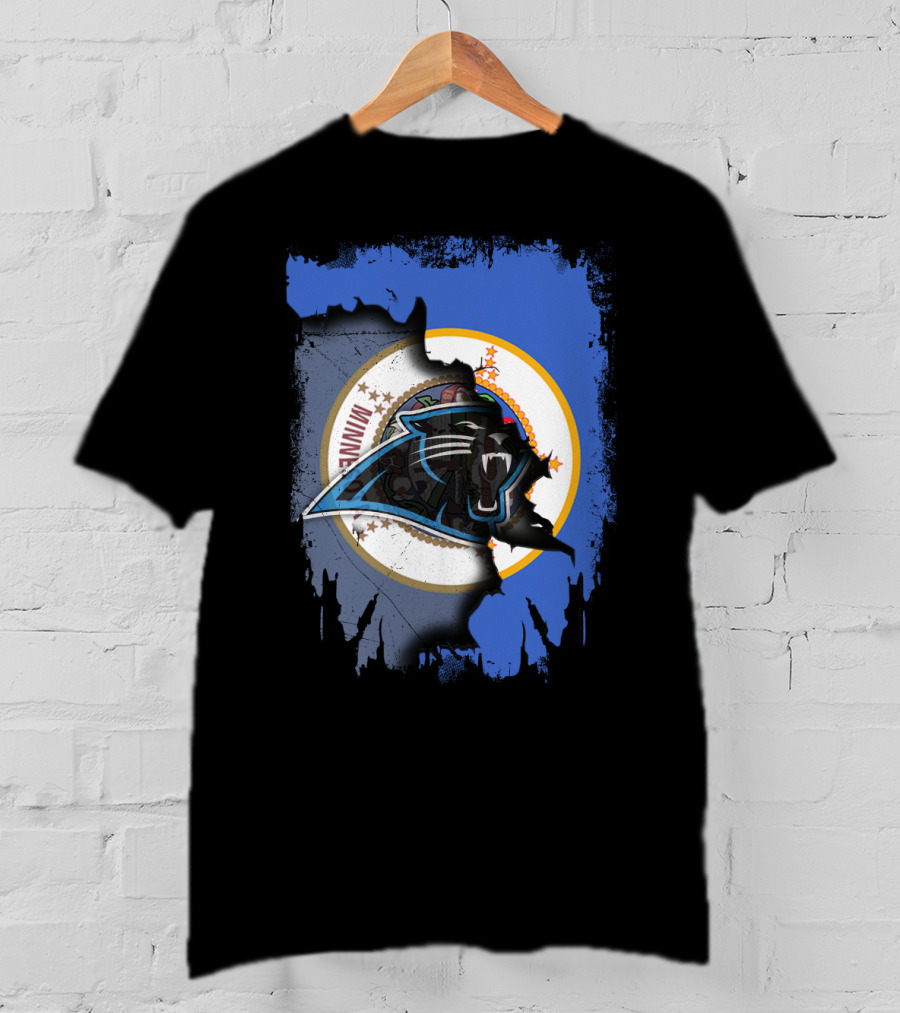 Together Minnesota With Carolina Panthers Logo And Minnesota State Seal T-Shirt