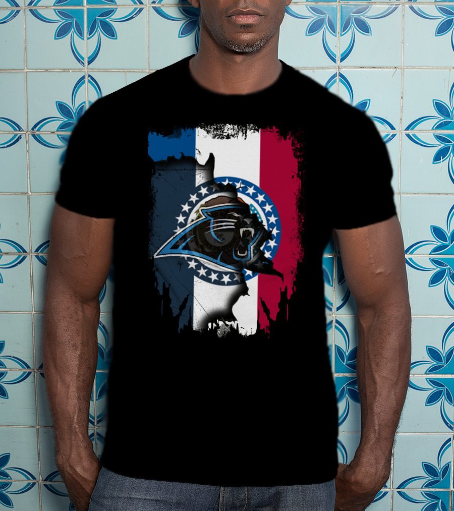 Together Missouri With Panthers Flag Design Stars And Claws T-Shirt