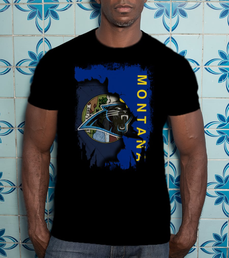 Montana Panthers Collaboration With Blue Claw Design Overlay T-Shirt