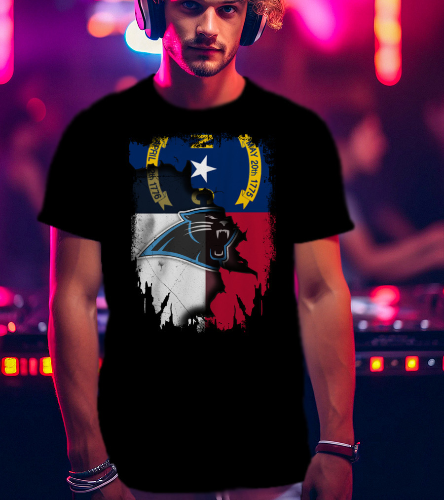 Together North Carolina With Panthers State Flag April 1776 May 1775 T-Shirt