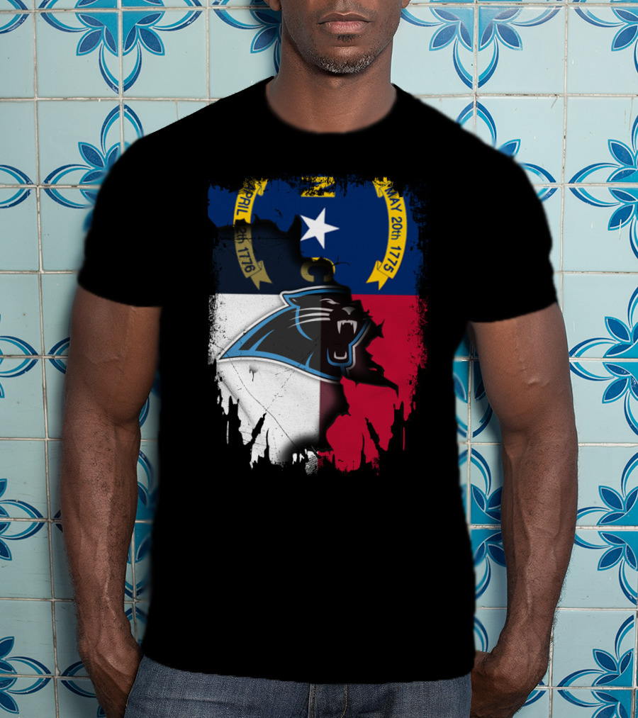Together North Carolina With Panthers State Flag April 1776 May 1775 T-Shirt