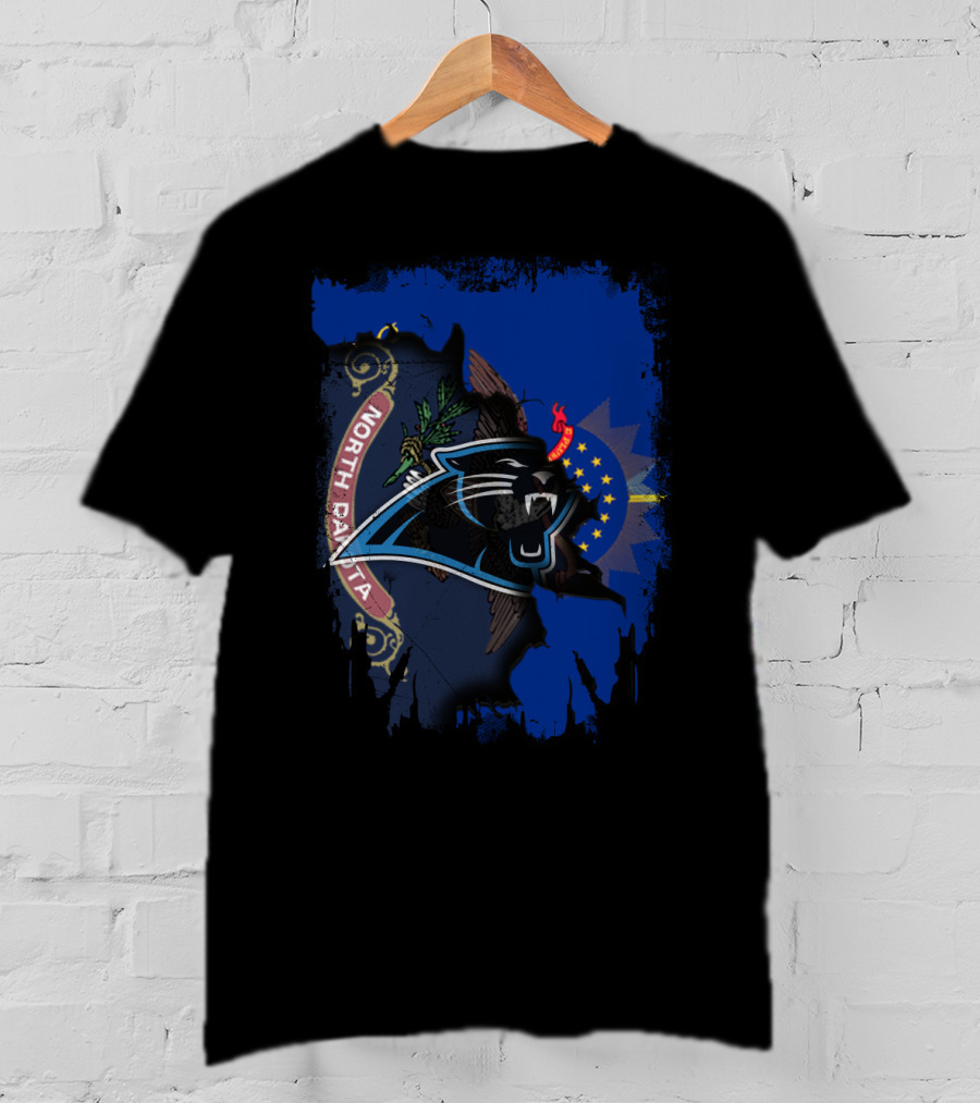 North Dakota Panthers Emblem With State Flag Elements T-Shirt
