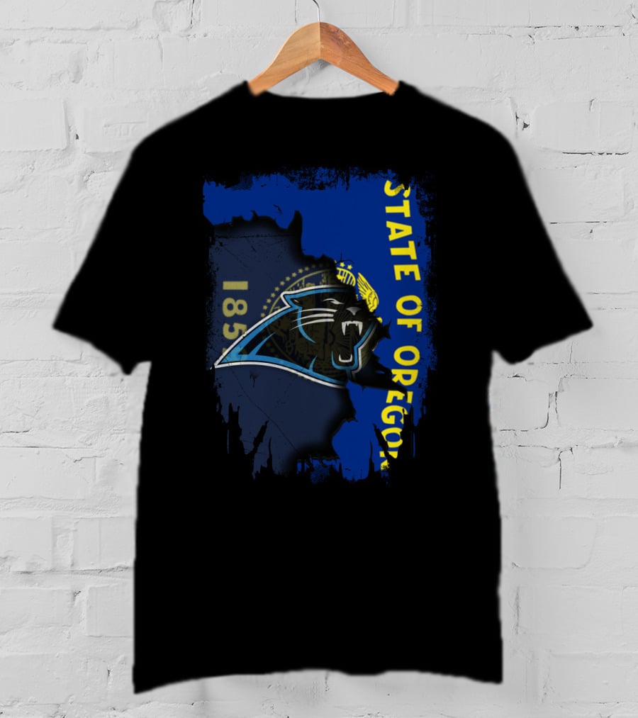 State Of Oregon Panthers Logo 1859 Flag T-Shirt