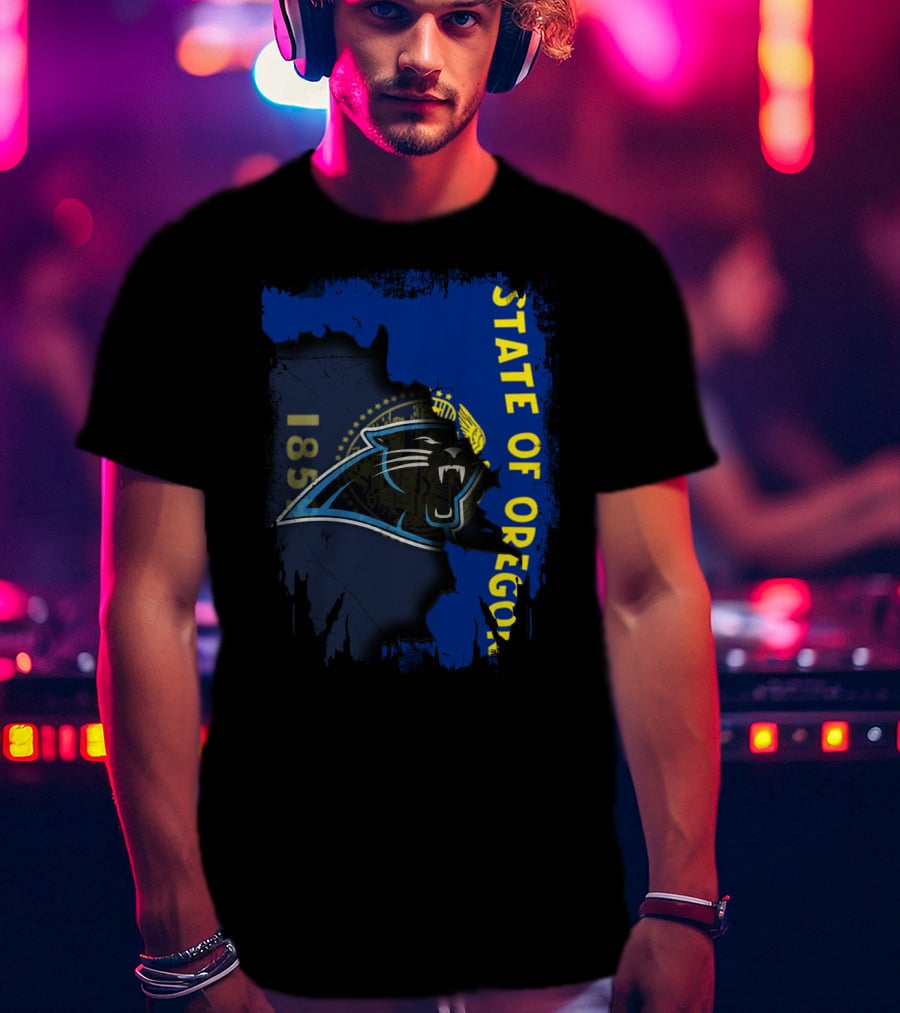 State Of Oregon Panthers Logo 1859 Flag T-Shirt