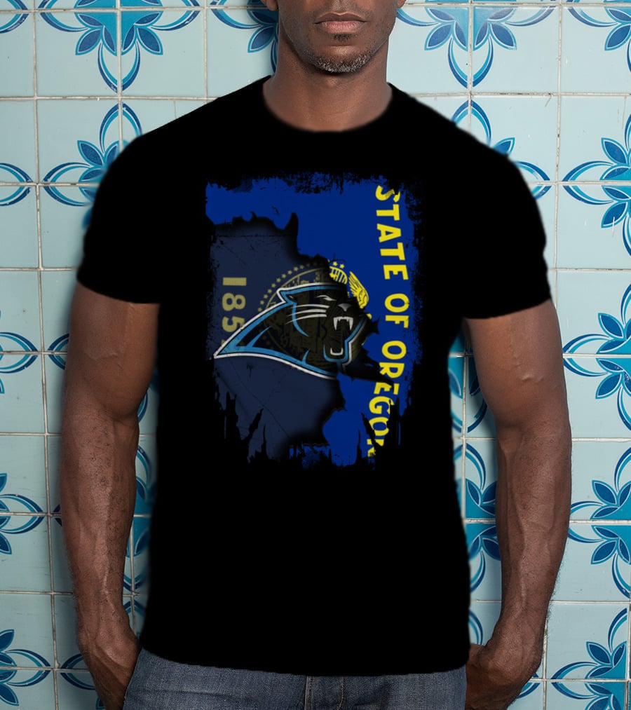 State Of Oregon Panthers Logo 1859 Flag T-Shirt