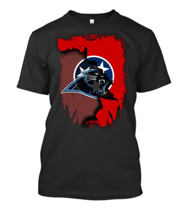 Tennessee Panthers Collaboration With State Flag Elements T-Shirt