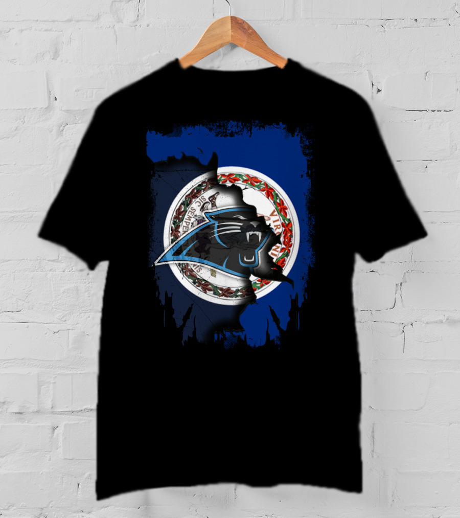Virginia Seal With Carolina Panthers Logo Integration T-Shirt