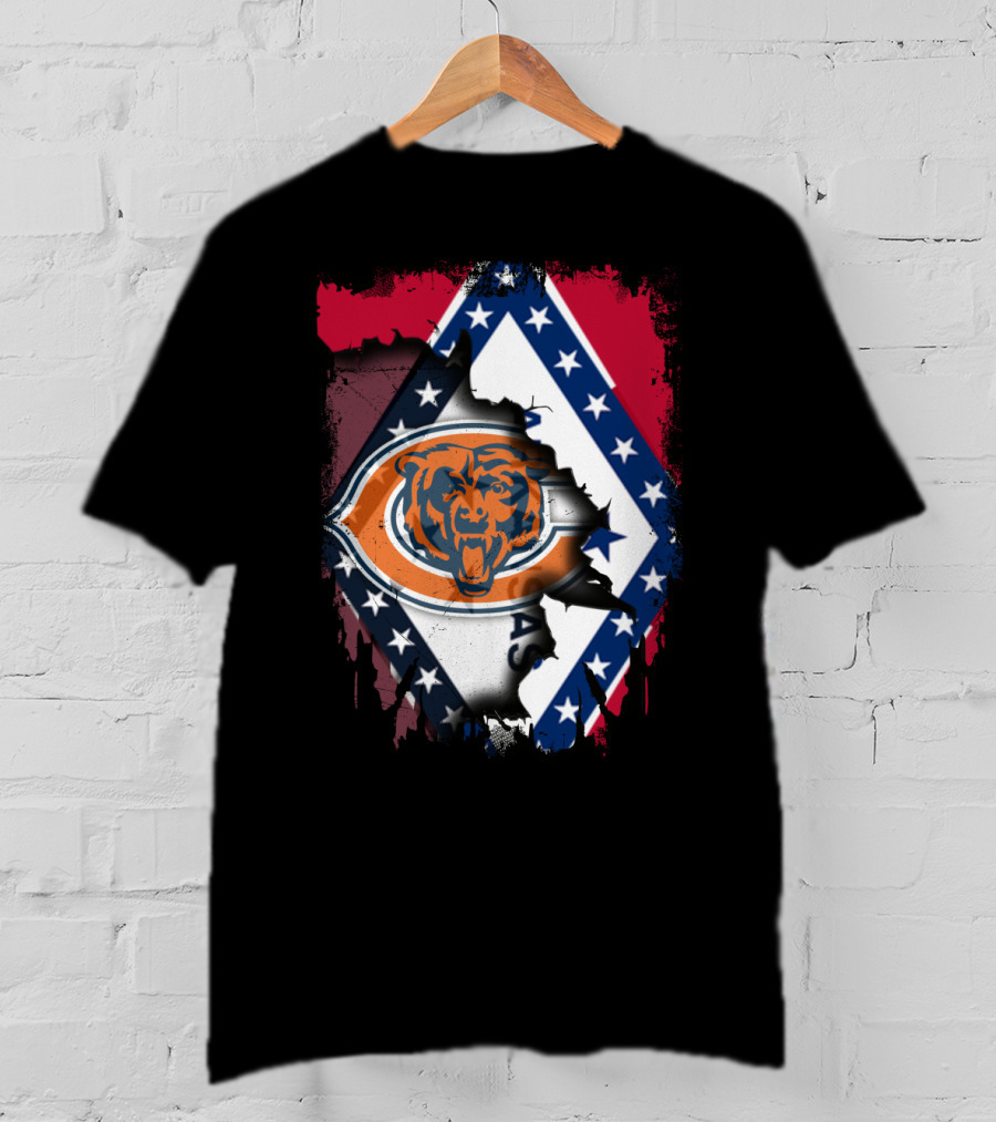 Arkansas State Pride With Chicago Bears Logo Integration T-Shirt