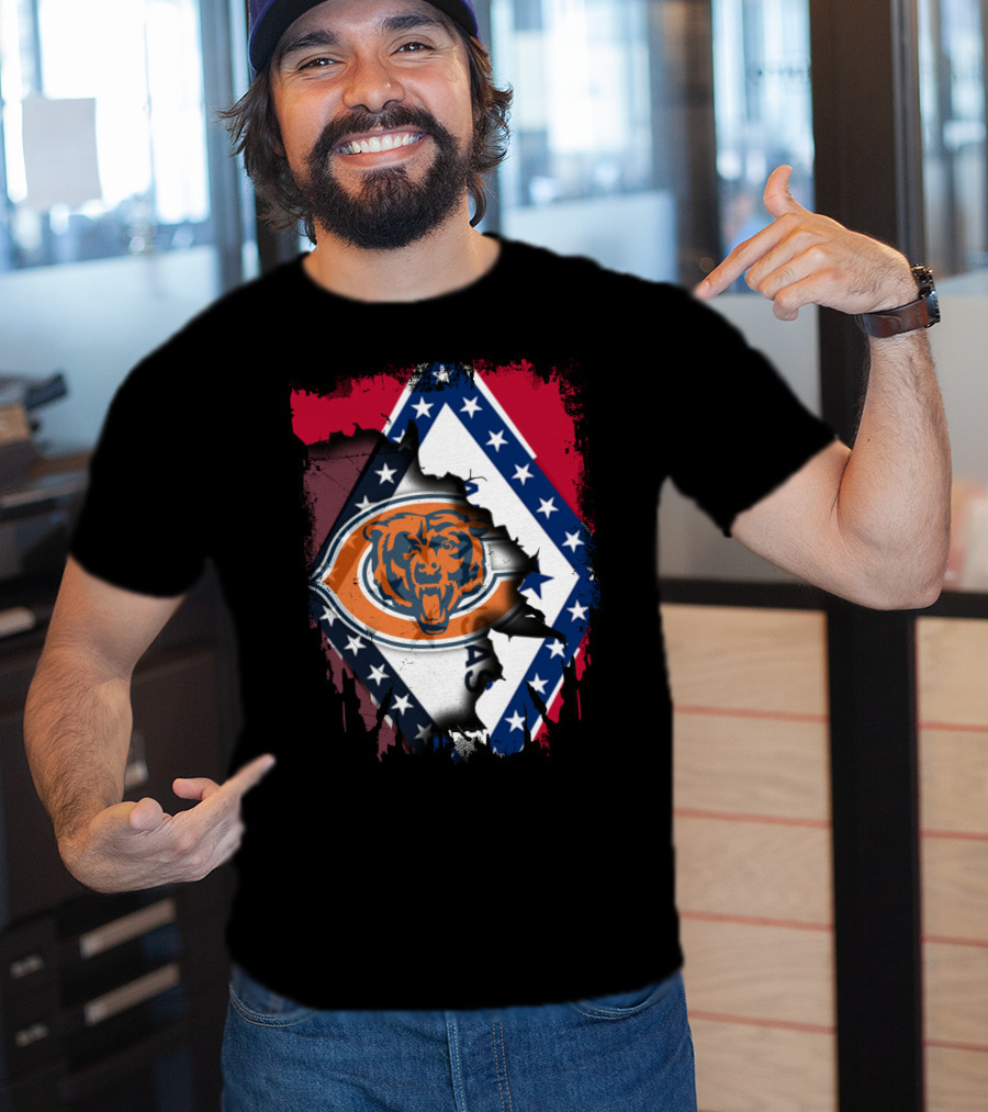 Arkansas State Pride With Chicago Bears Logo Integration T-Shirt