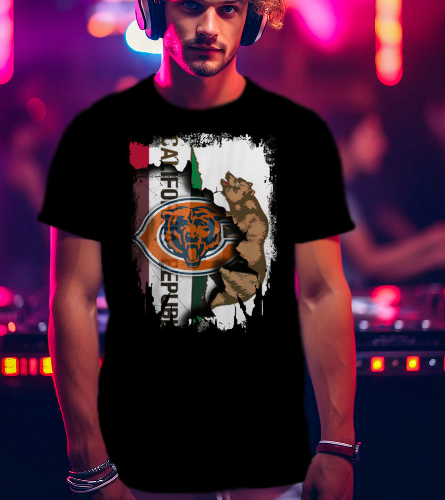 California Republic Chicago Bears Bear Logo Fusion T-Shirt