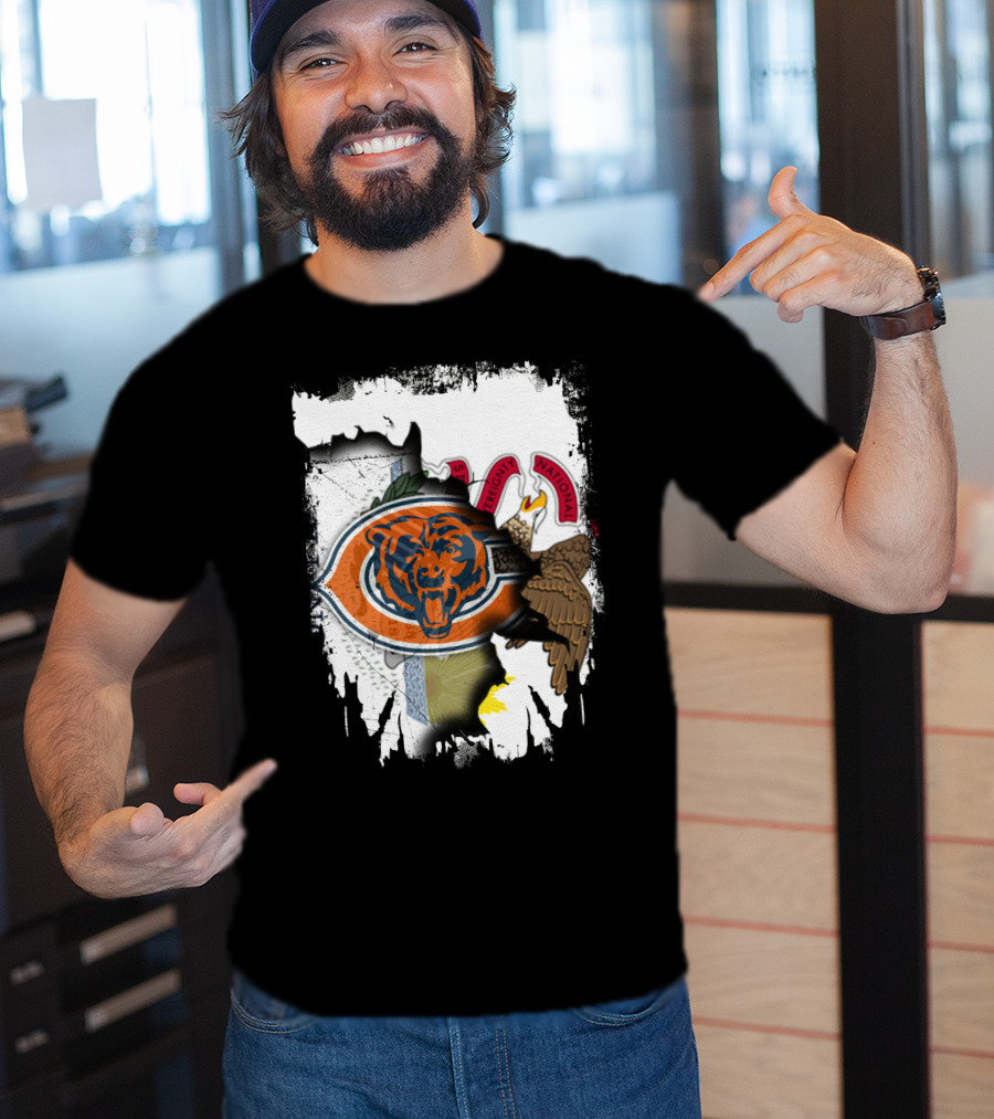 Illinois Pride With Chicago Bears And State Seal T-Shirt