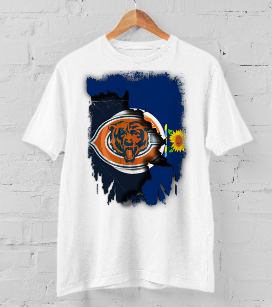 Kansas Sunflower With Chicago Bears T-Shirt