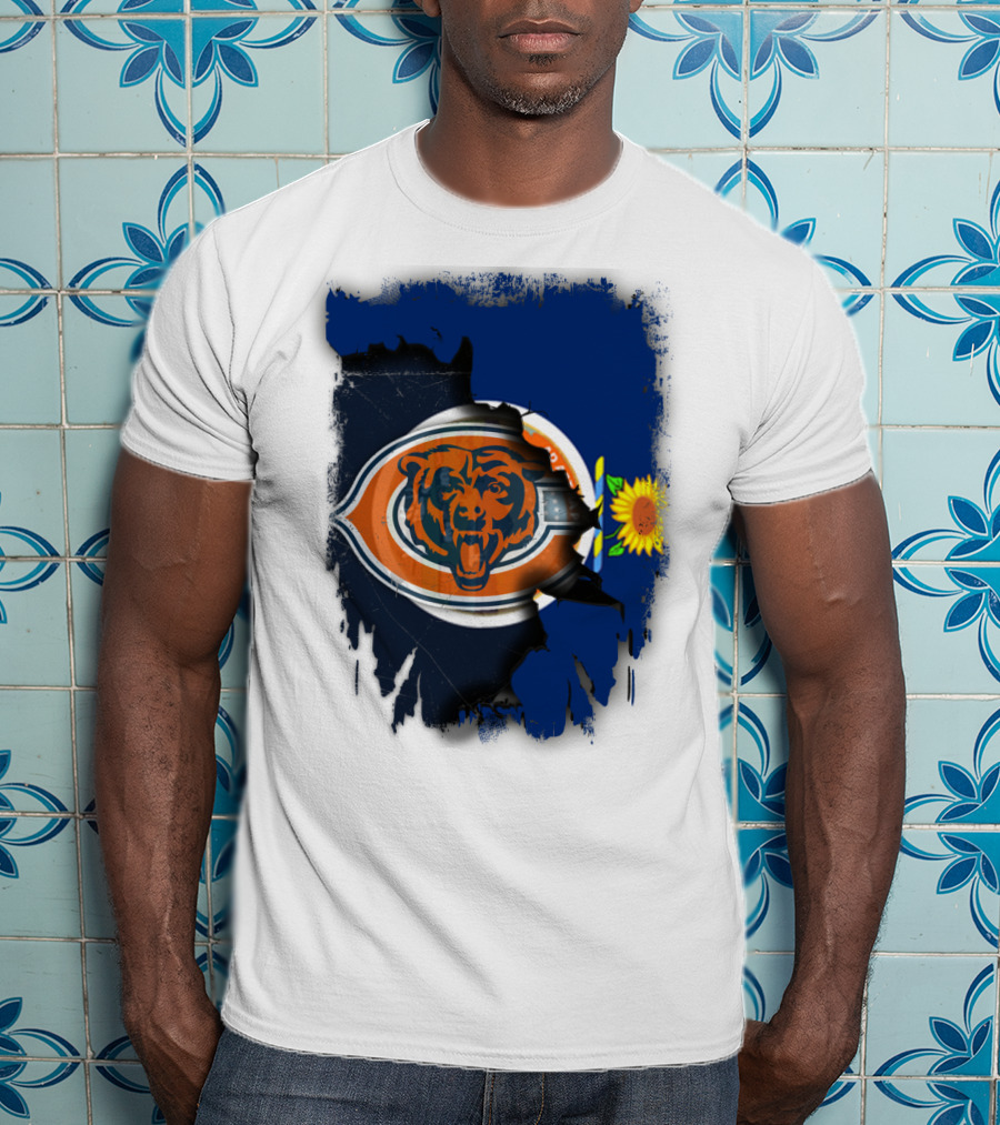 Kansas Sunflower With Chicago Bears T-Shirt