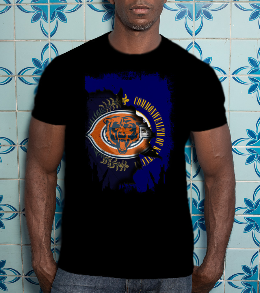 Commonwealth Of Kentucky With Chicago Bears T-Shirt