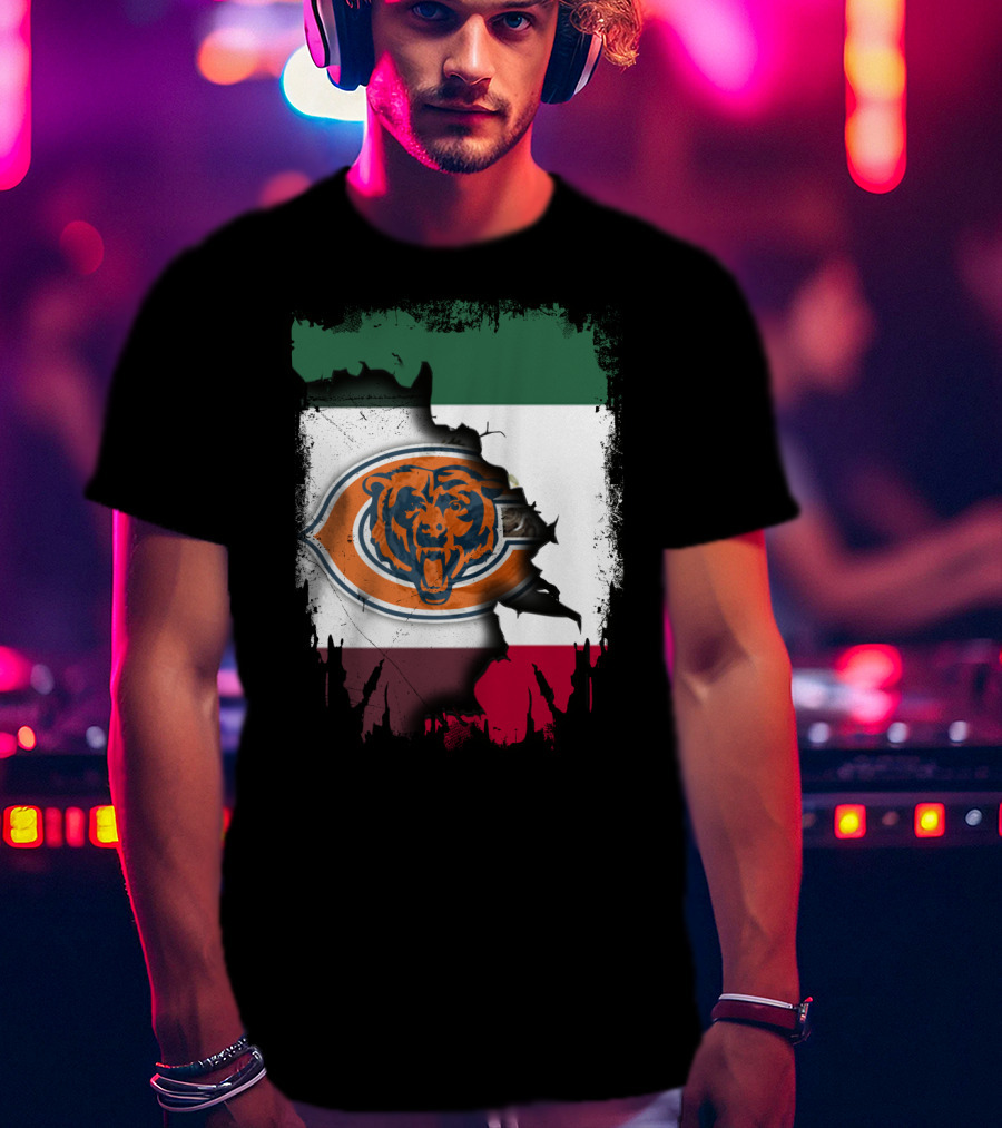 Together Mexico Bears Flag Icon Rip T-Shirt