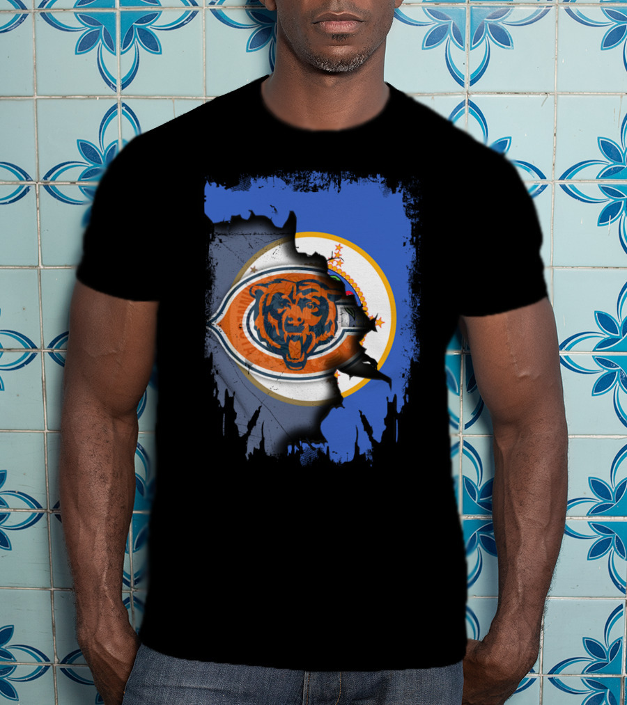 Minnesota Flag Torn To Reveal Chicago Bears T-Shirt