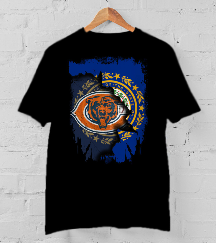 Together New Hampshire With Chicago Bears Emblem T-Shirt