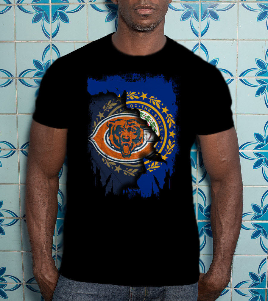 Together New Hampshire With Chicago Bears Emblem T-Shirt