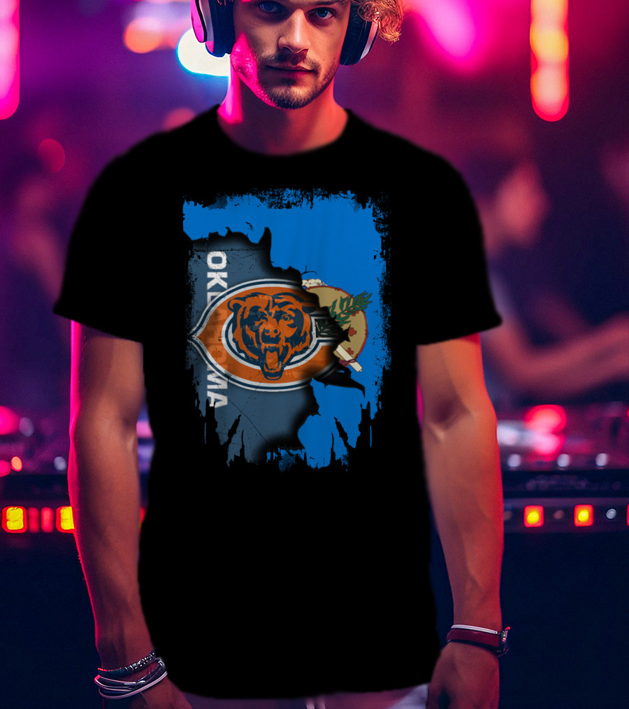 Oklahoma Chicago Bears Logo Mashup T-Shirt