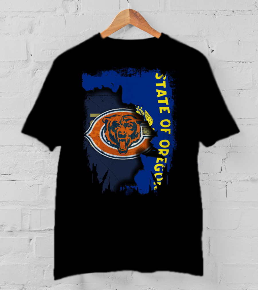 State Of Oregon Together With Bears Team Emblem T-Shirt