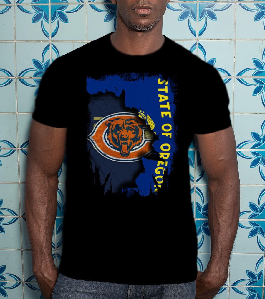 State Of Oregon Together With Bears Team Emblem T-Shirt