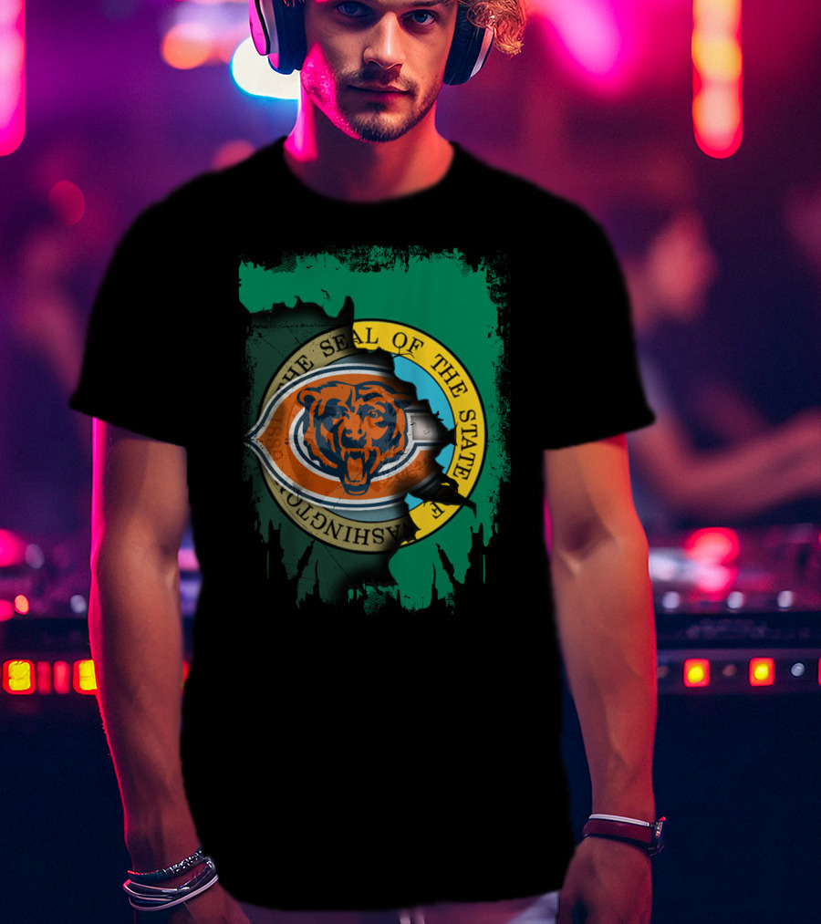 Together Washington Seal With Chicago Bears Logo Integration T-Shirt