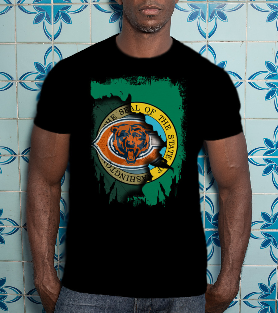 Together Washington Seal With Chicago Bears Logo Integration T-Shirt