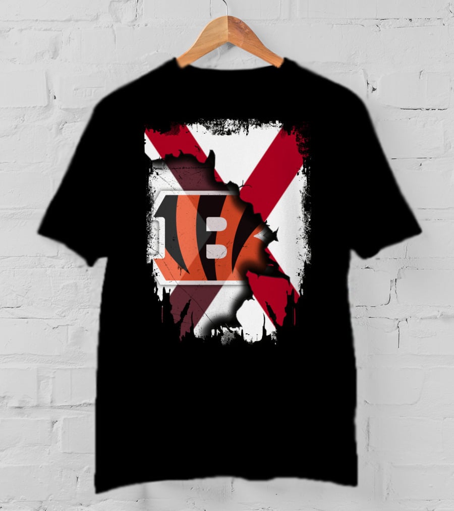 Together Alabama Red X With Cincinnati Bengals Stripes T-Shirt