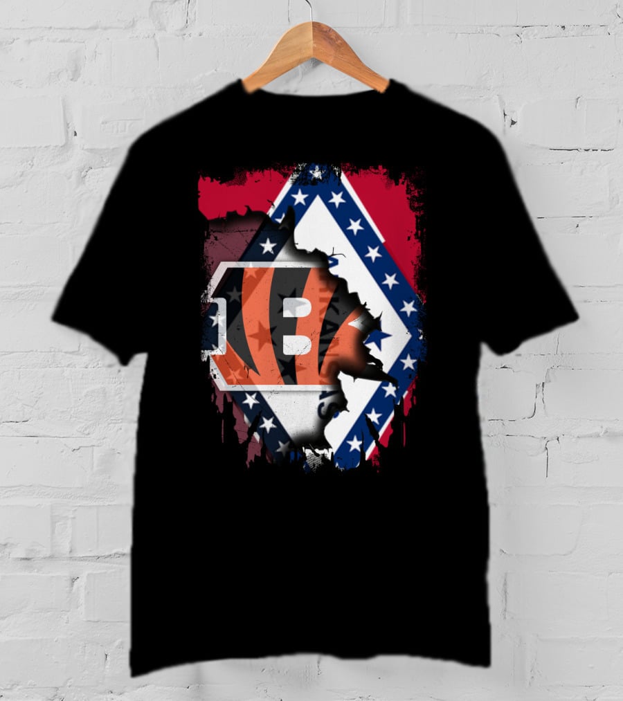 Arkansas Flag Merged With Cincinnati Bengals T-Shirt