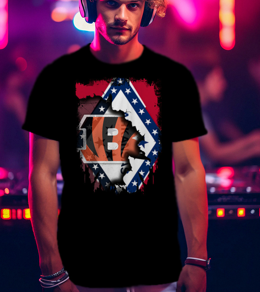 Arkansas Flag Merged With Cincinnati Bengals T-Shirt