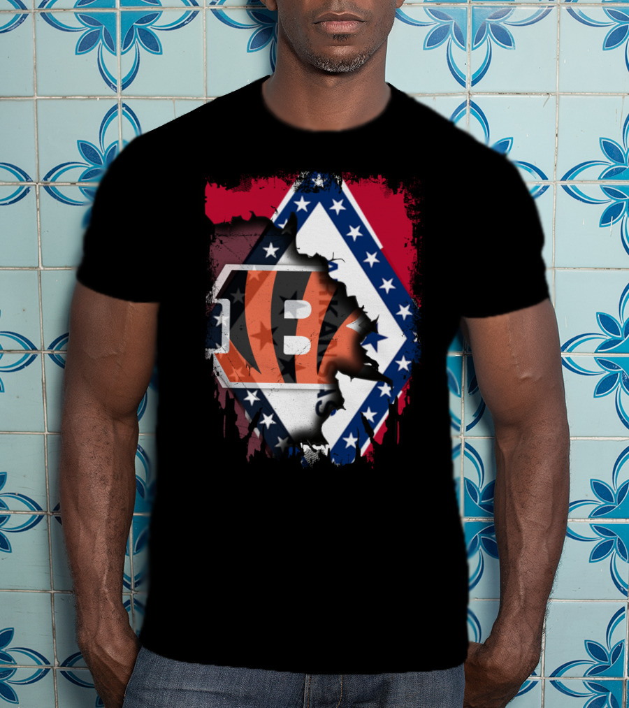 Arkansas Flag Merged With Cincinnati Bengals T-Shirt