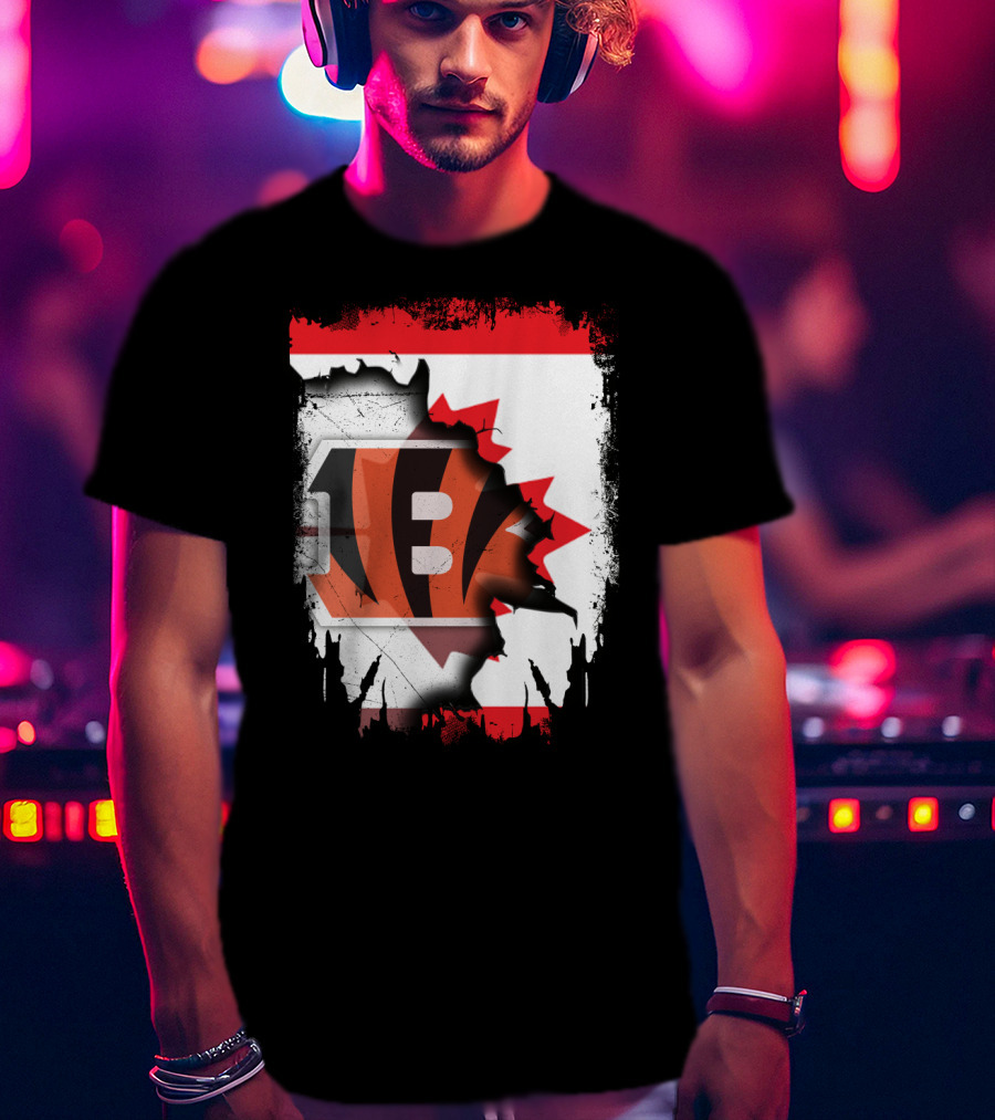 Together Canada With Cincinnati Bengals Flag Fusion T-Shirt