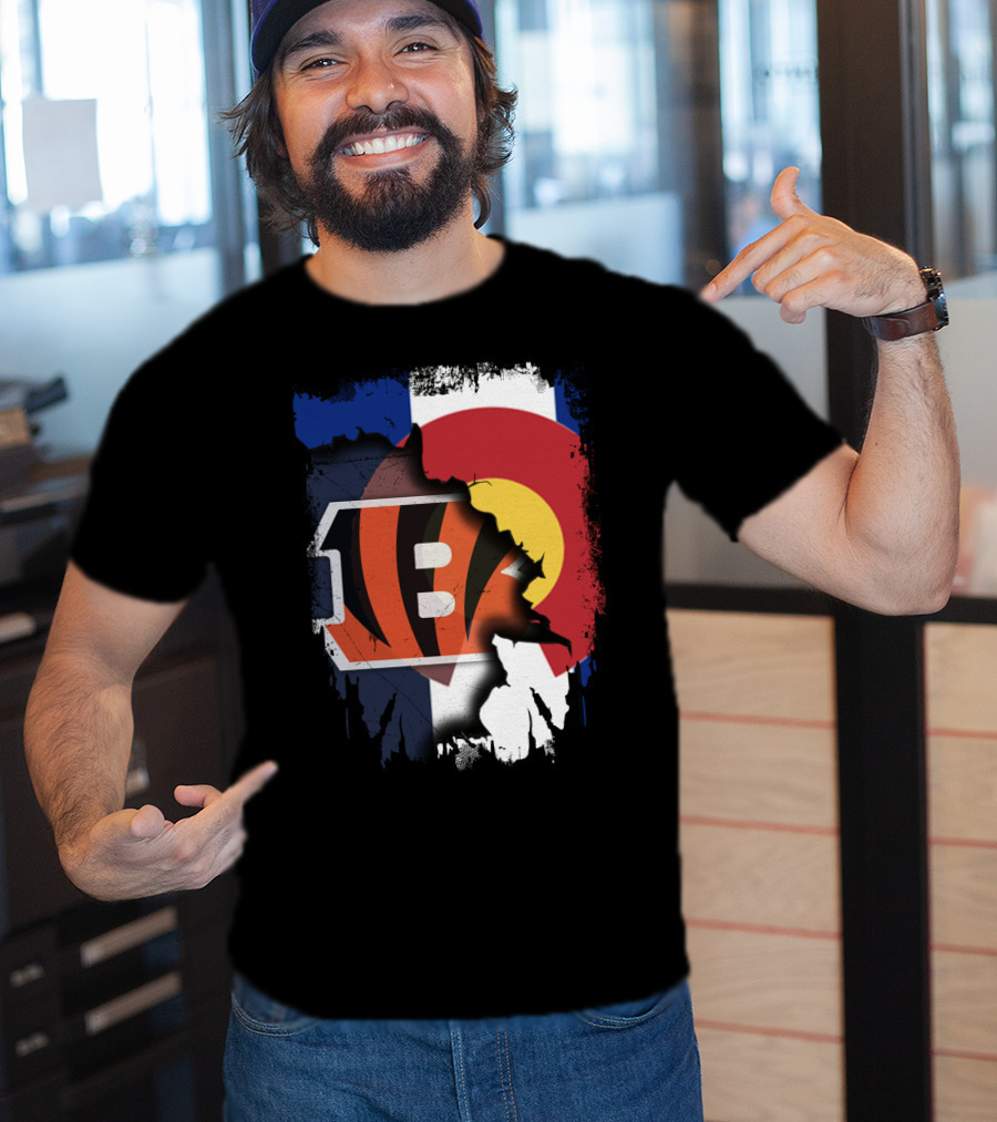 Colorado Bengals Logo With State Flag Elements T-Shirt