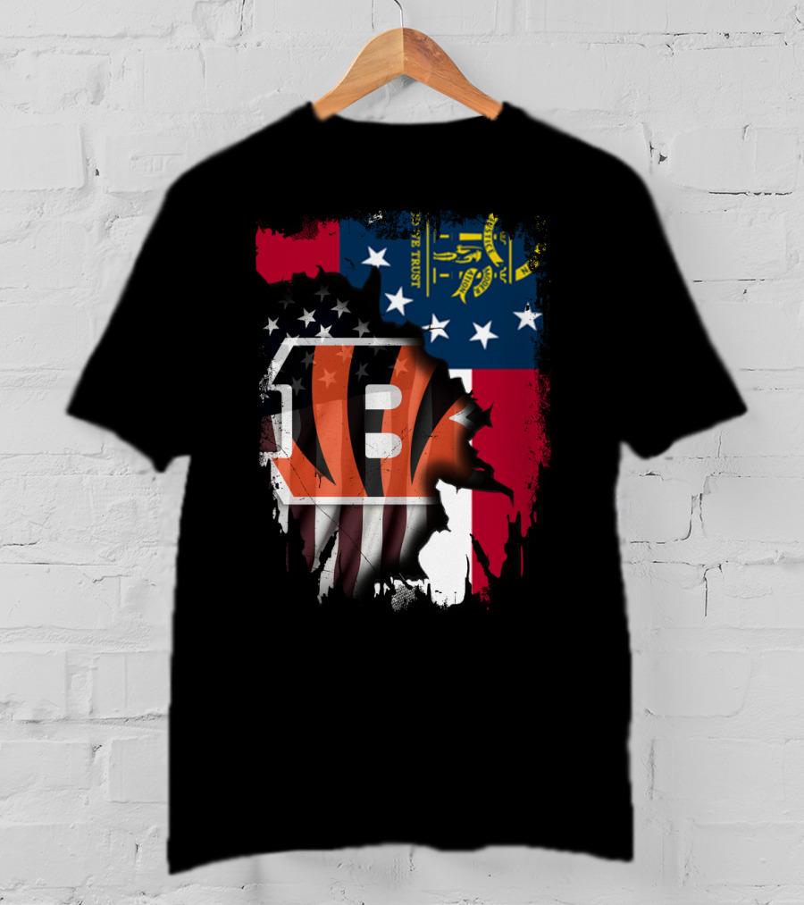 Georgia Flag And Bengals Logo Together T-Shirt