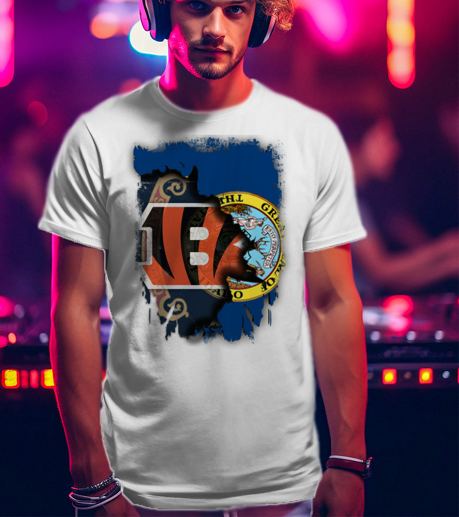 Idaho State United With Cincinnati Bengals Emblem T-Shirt